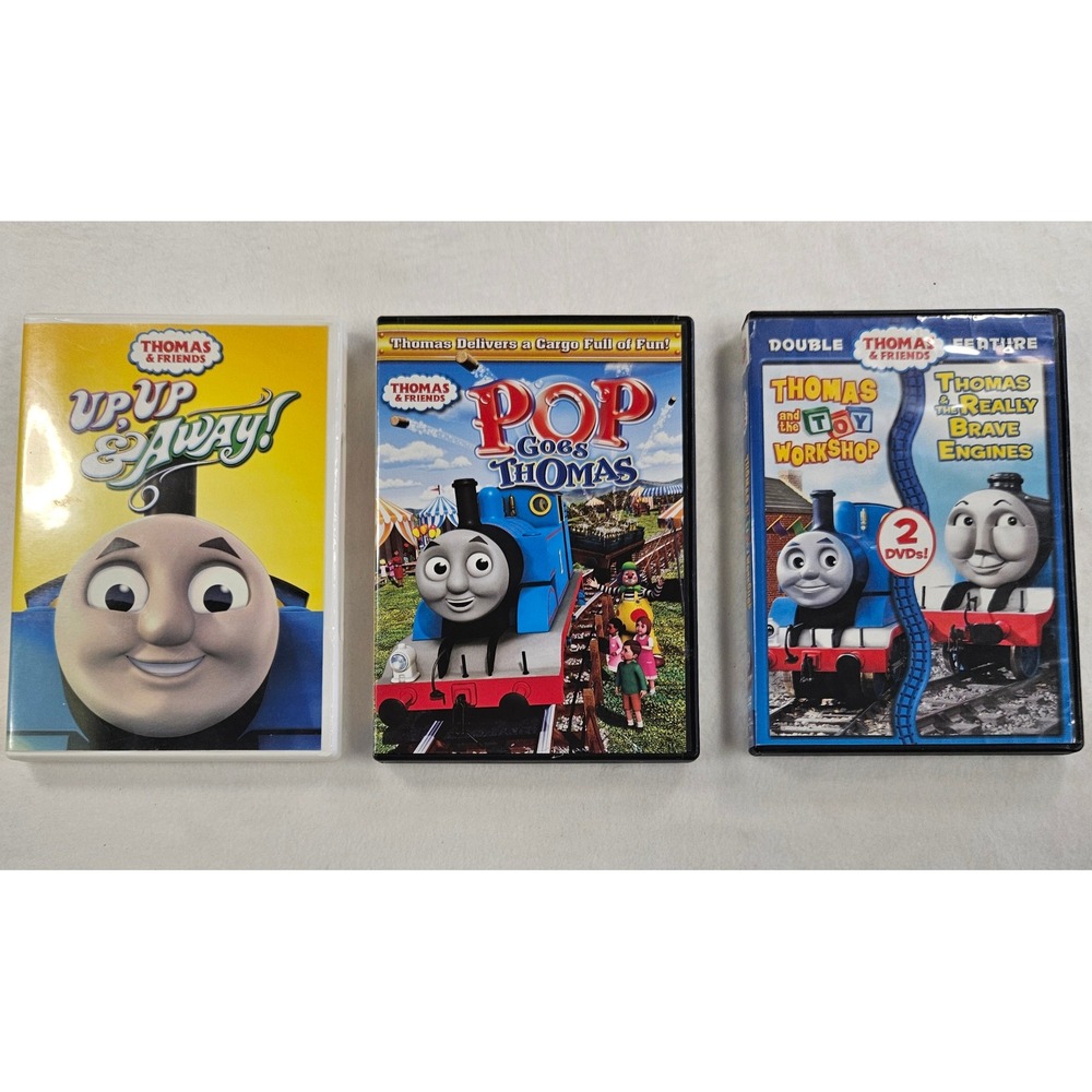 Lot of 3 Thomas & Friends DVD Lot Up Up &‎ Away Pop Goes Thomas Double Feature
